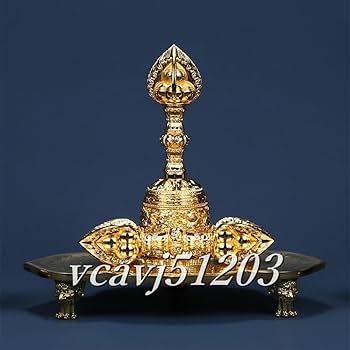 【修縁堂】 真鍮製 真言密教 仏具 摩宝珠壇灯一対 金剛降魔法器仏具 Amazon.co.jp: 密教法具 寺院用仏具真言宗 宝珠杵宝珠鈴金剛盤 3